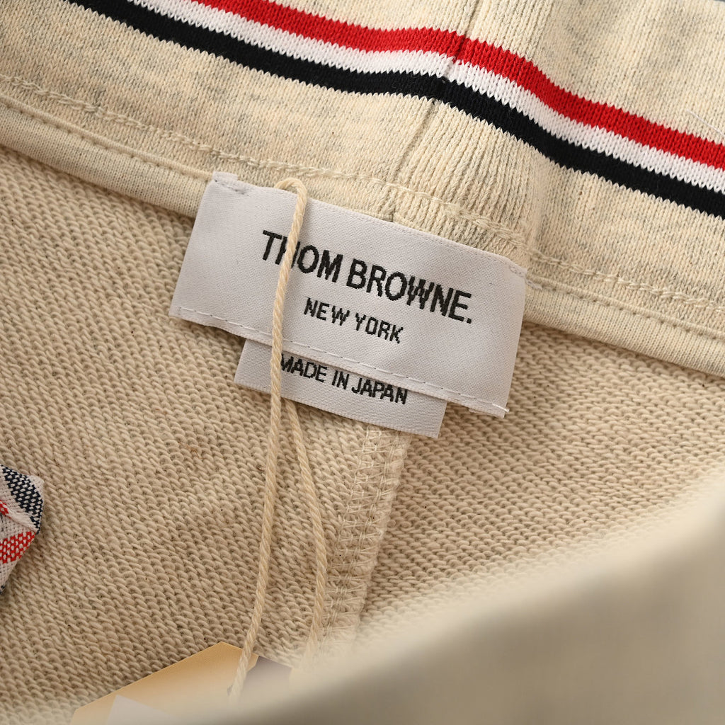 Thom Browne 4-Bar Stripe Sweat Shorts – Natural White