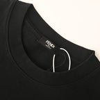 Fendi Roma Beaded & Embroidered Logo T-Shirt — black