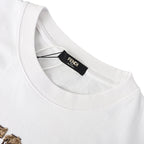 Fendi Roma Beaded & Embroidered Logo T-Shirt — White