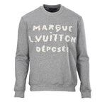 Louis Vuitton Marque Déposée Embroidered Crewneck Sweatshirt — Grey