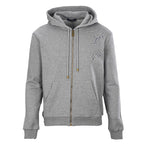Louis Vuitton Monogram Embroidered Zip Hoodie — Grey