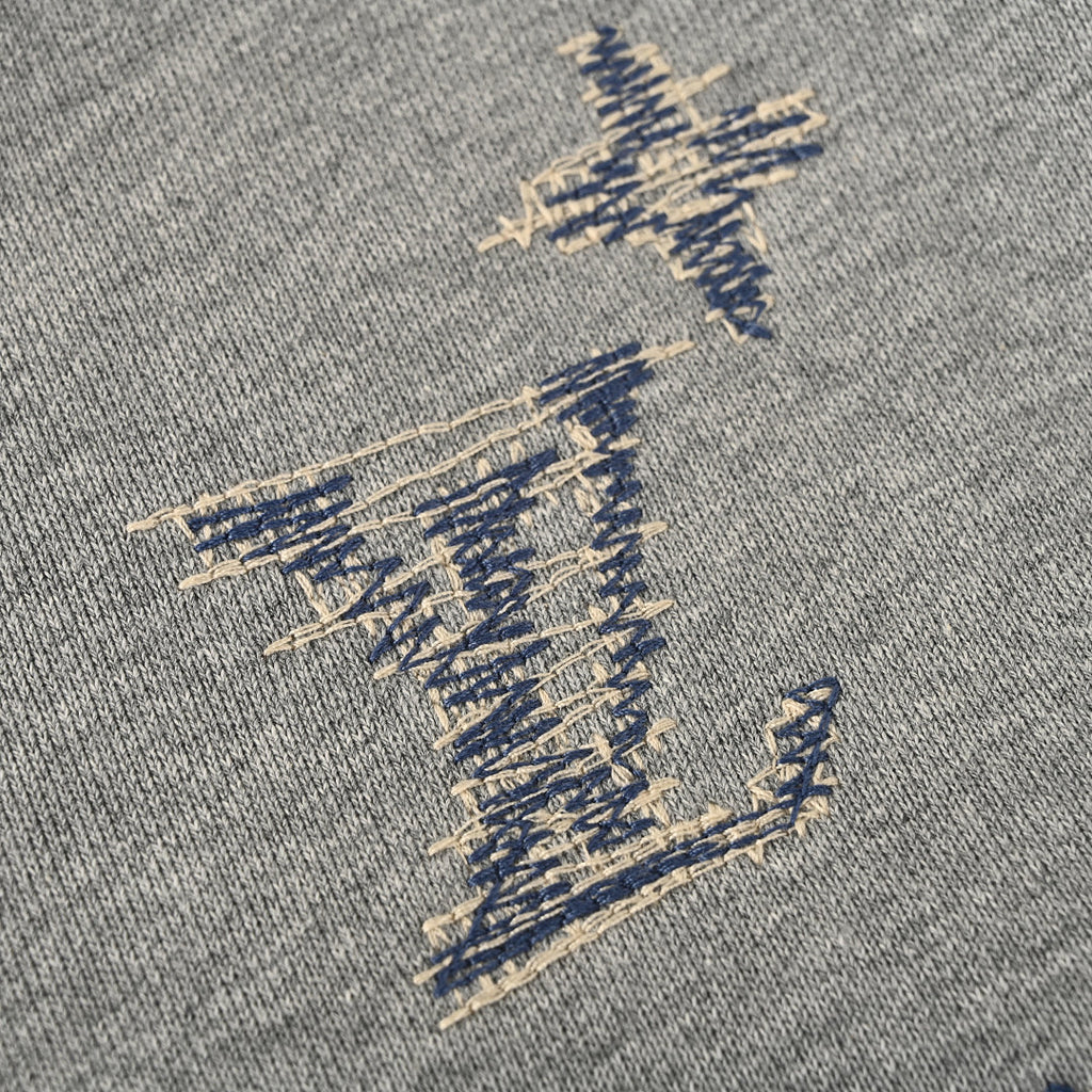 Louis Vuitton Monogram Embroidered Zip Hoodie — Grey