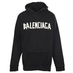 BALENCIAGA Washed Distressed Textured Print Hoodie