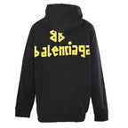 BALENCIAGA Washed Distressed Textured Print Hoodie