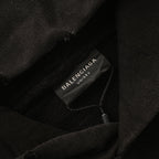 BALENCIAGA Washed Distressed Textured Print Hoodie
