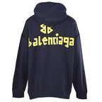 BALENCIAGA Washed Distressed Textured Print Hoodie