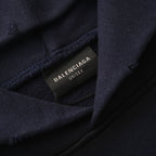 BALENCIAGA Washed Distressed Textured Print Hoodie