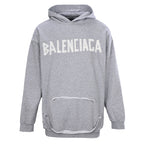 BALENCIAGA Washed Distressed Textured Print Hoodie