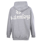 BALENCIAGA Washed Distressed Textured Print Hoodie