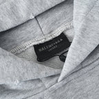 BALENCIAGA Washed Distressed Textured Print Hoodie