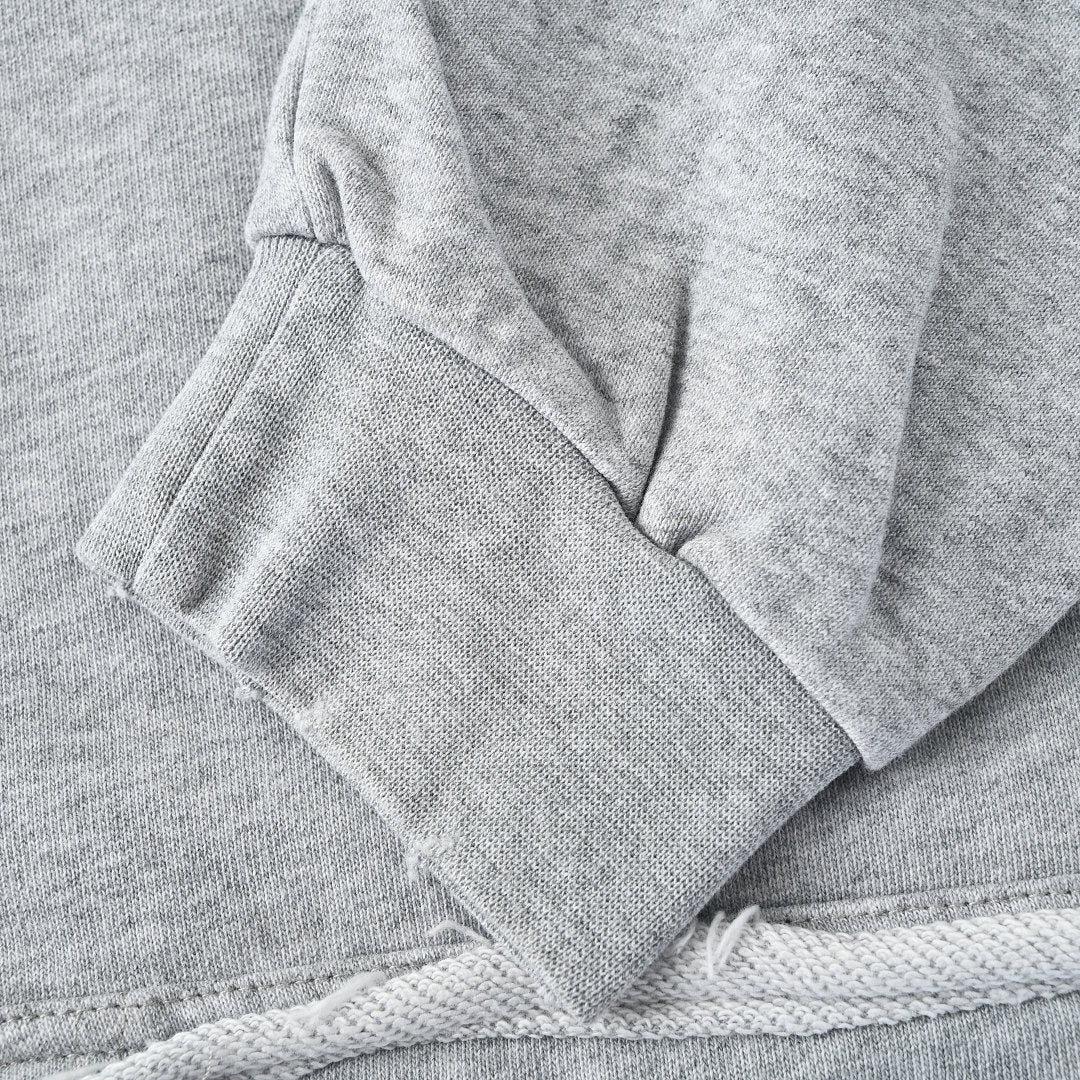BALENCIAGA Washed Distressed Textured Print Hoodie