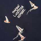 Louis Vuitton Sailboat Embroidered Pullover Hoodie — Navy