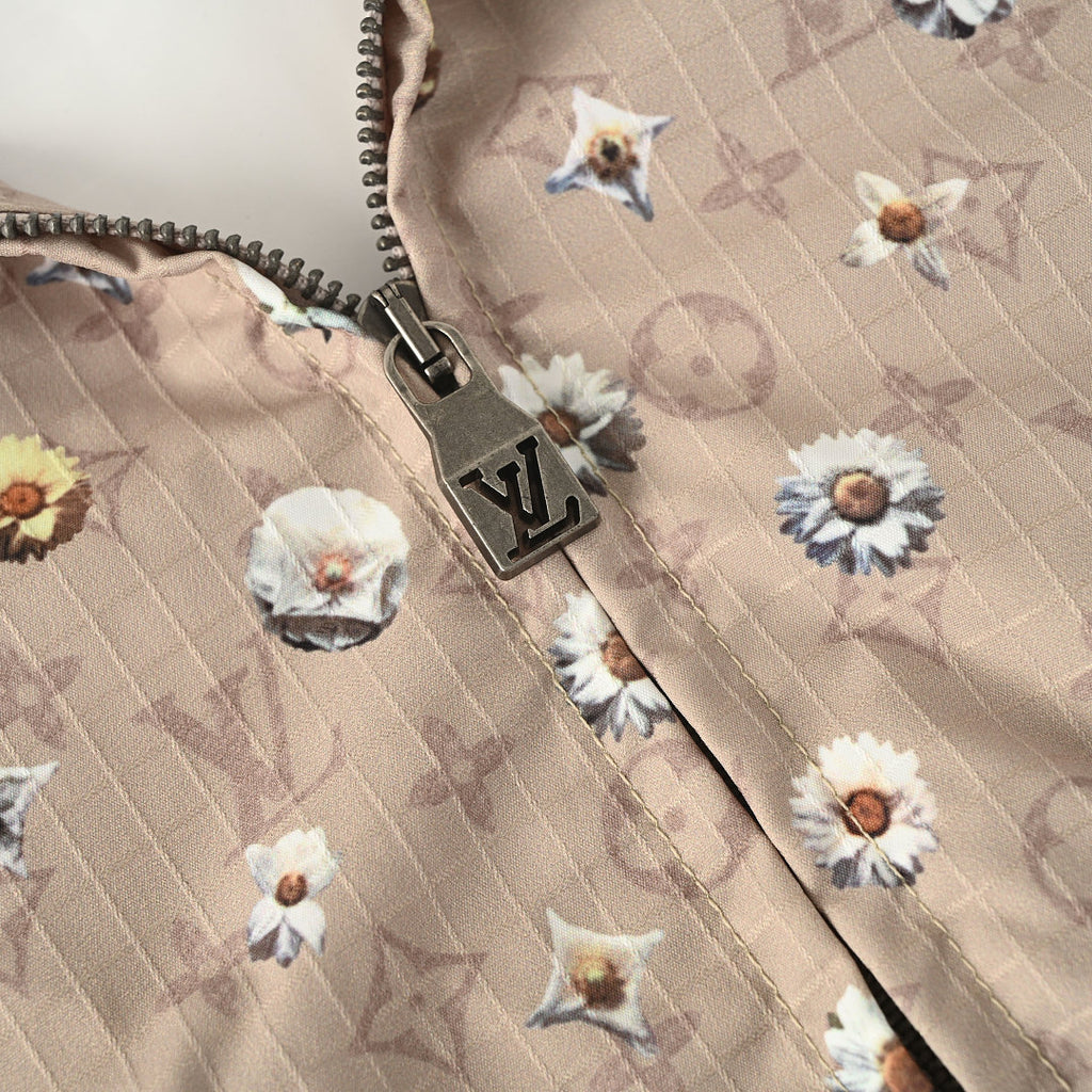 Louis Vuitton LV Monogram Daisy Print Aged Stand-Collar Jacket