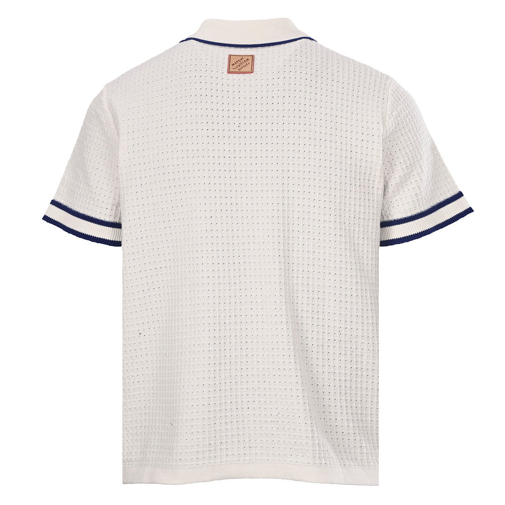 LOUIS VUITTON LV Monogram Waffle-Knit Embroidered Short-Sleeve Shirt
