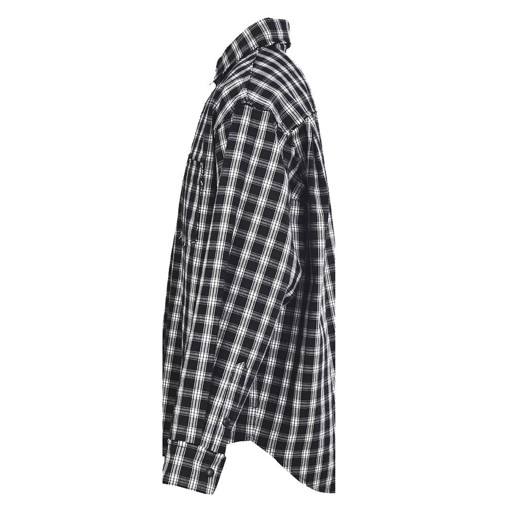 BALENCIAGA Two-Tone Check Frayed Lapel Jacket