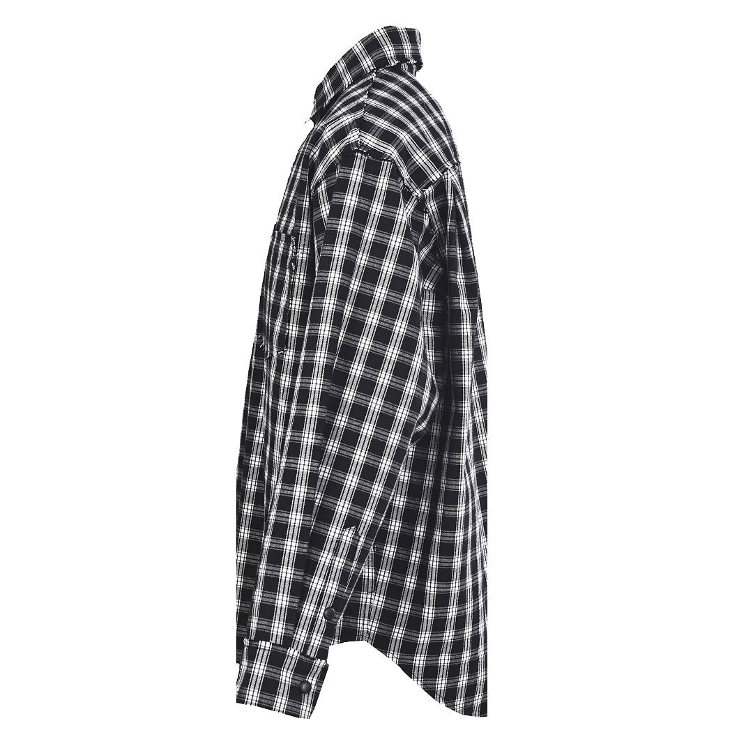 BALENCIAGA Two-Tone Check Frayed Lapel Jacket