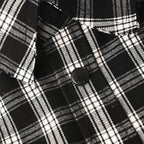 BALENCIAGA Two-Tone Check Frayed Lapel Jacket