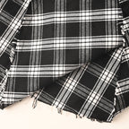 BALENCIAGA Two-Tone Check Frayed Lapel Jacket