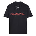 Balenciaga Embroidered Patch T-Shirt with 3M Reflective Stitching – Black