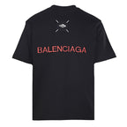 Balenciaga Embroidered Patch T-Shirt with 3M Reflective Stitching – Black