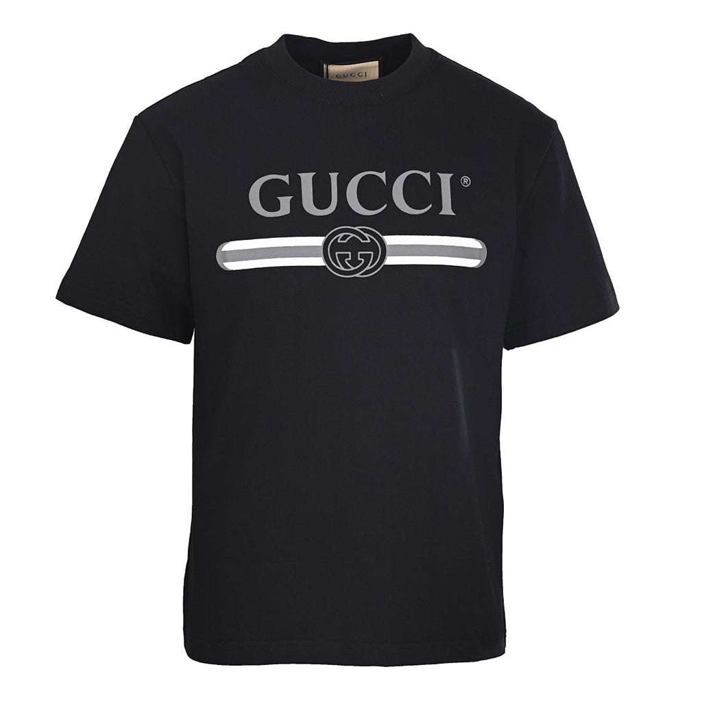 Gucci Belt-Print Short-Sleeve Top