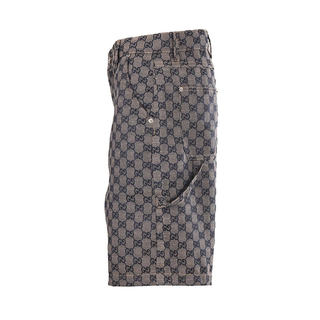 Gucci GG Monogram Denim Shorts – Grey