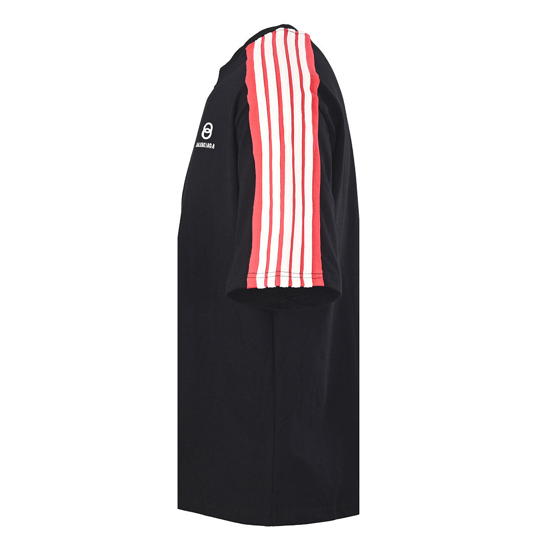 BALENCIAGA Unity Sports Icon Embroidered Double-Ring Color-Block Striped T-Shirt