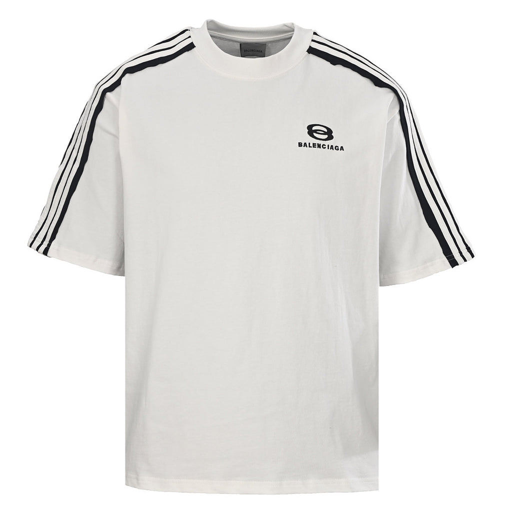 Balenciaga x Adidas Three-Stripe Oversized T-Shirt – White