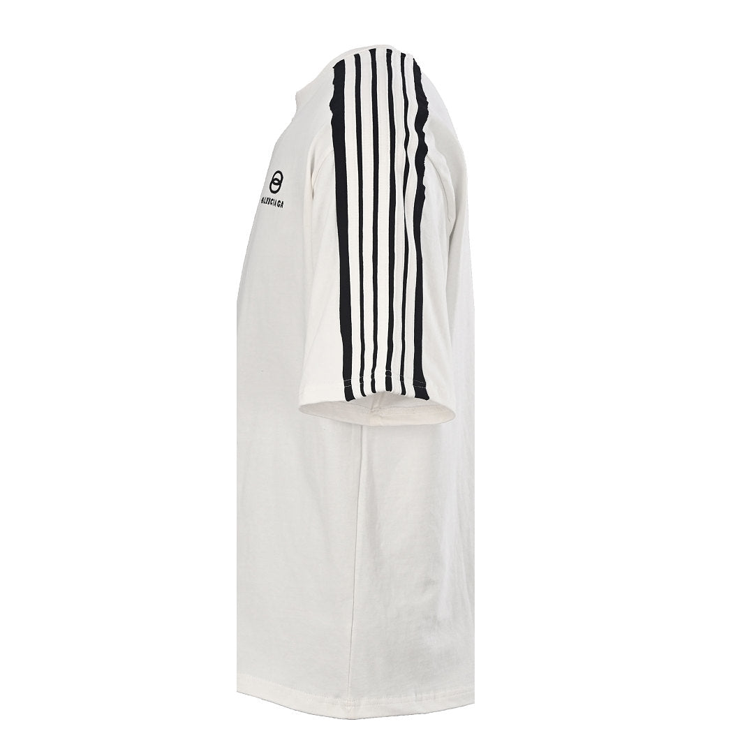 Balenciaga x Adidas Three-Stripe Oversized T-Shirt – White