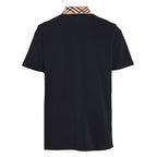 Burberry Short-Sleeve Polo Shirt with Check Collar Detail