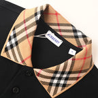 Burberry Short-Sleeve Polo Shirt with Check Collar Detail