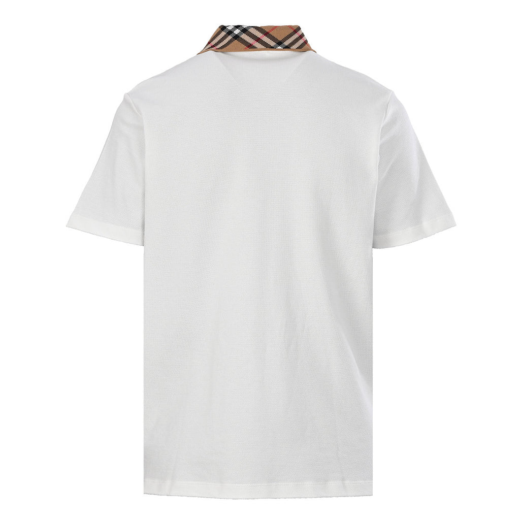 Burberry Short-Sleeve Polo Shirt with Check Collar Detail
