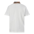 Burberry Short-Sleeve Polo Shirt with Check Collar Detail