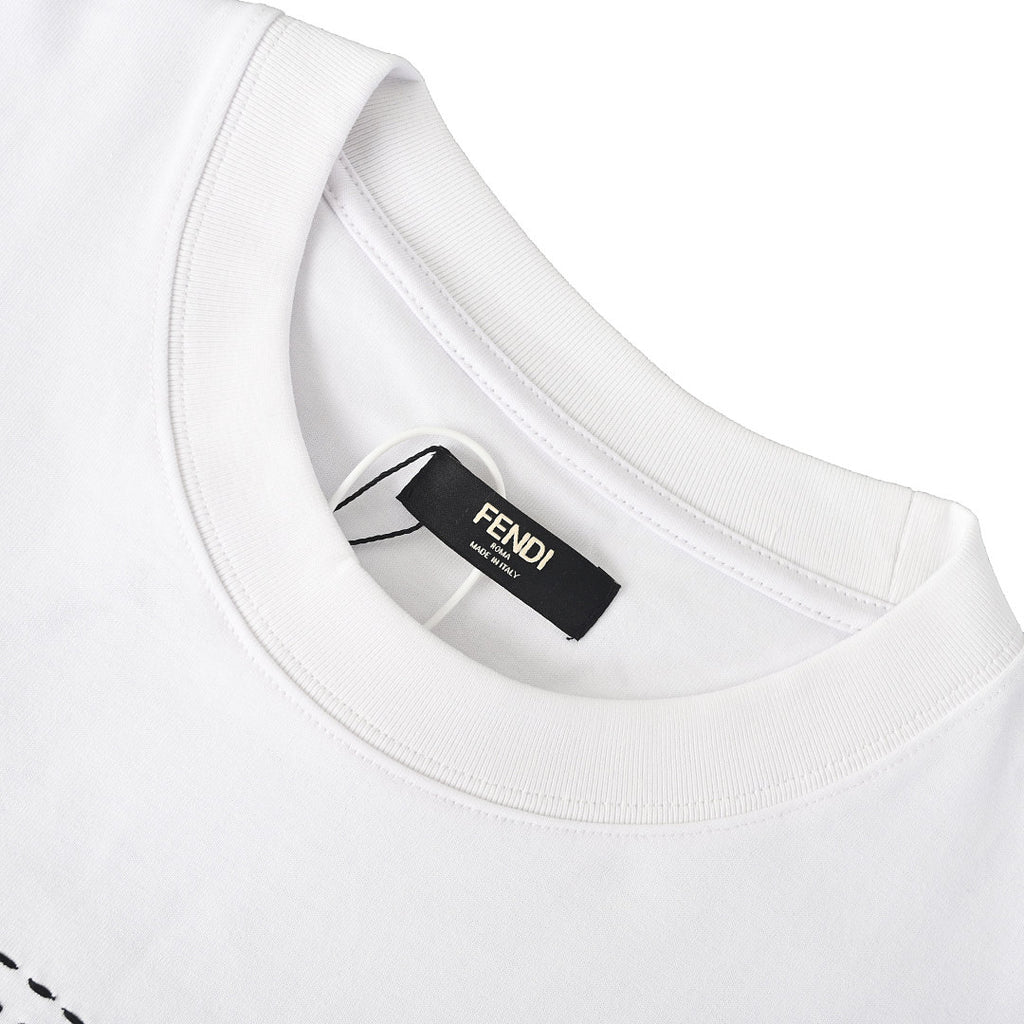Fendi Roma Gelato Embroidered T-Shirt — White
