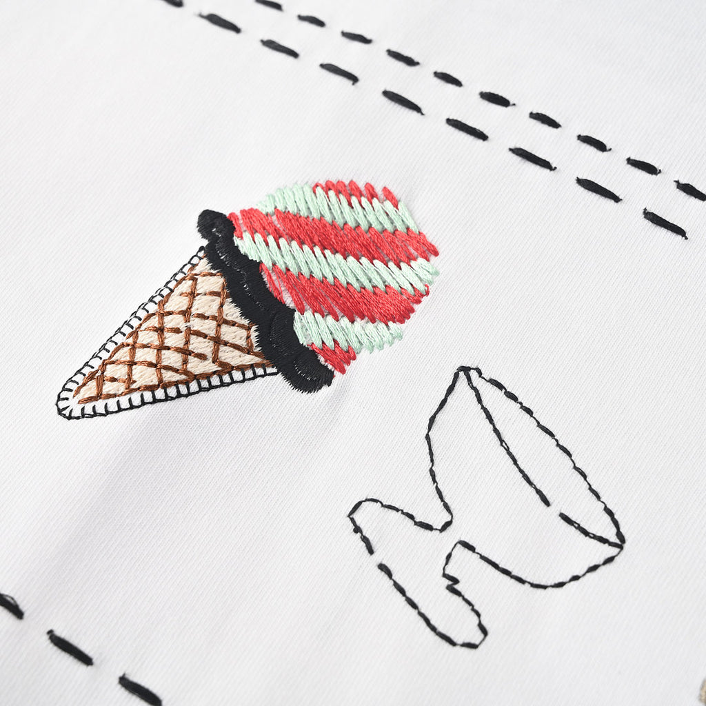 Fendi Roma Gelato Embroidered T-Shirt — White