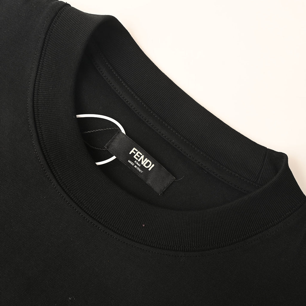 Fendi Roma Gelato Embroidered T-Shirt — Black