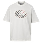 Burberry Short-Sleeve T-Shirt with Classic Check & Equestrian Knight Emblem