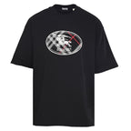 Burberry Short-Sleeve T-Shirt with Classic Check & Equestrian Knight Emblem