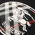 Burberry Short-Sleeve T-Shirt with Classic Check & Equestrian Knight Emblem