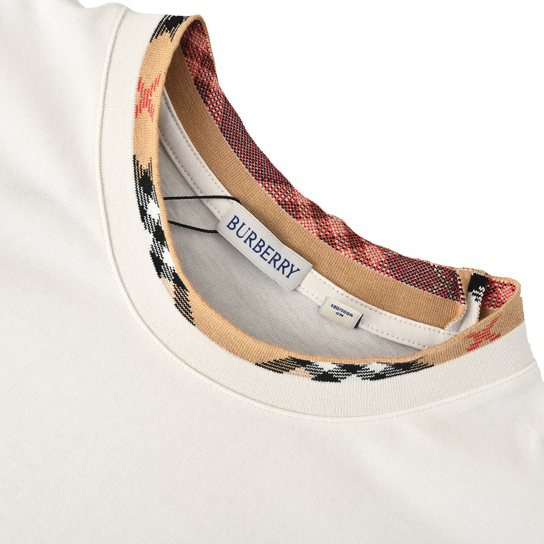 Burberry Check-Trim Neckline & Chest Pocket T-Shirt
