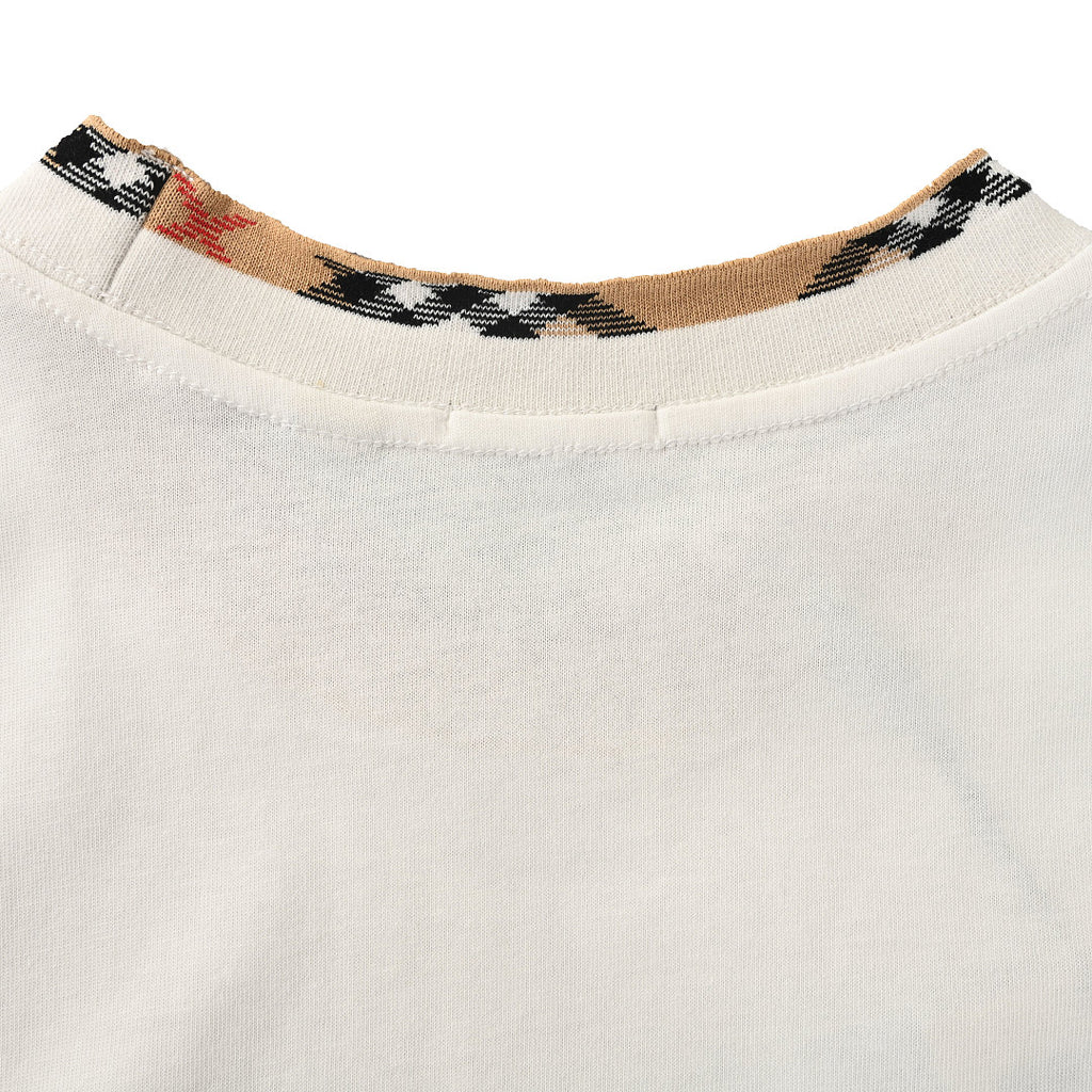 Burberry Check-Trim Neckline & Chest Pocket T-Shirt