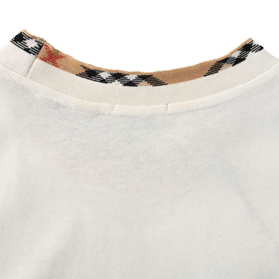 Burberry Check-Trim Neckline & Chest Pocket T-Shirt