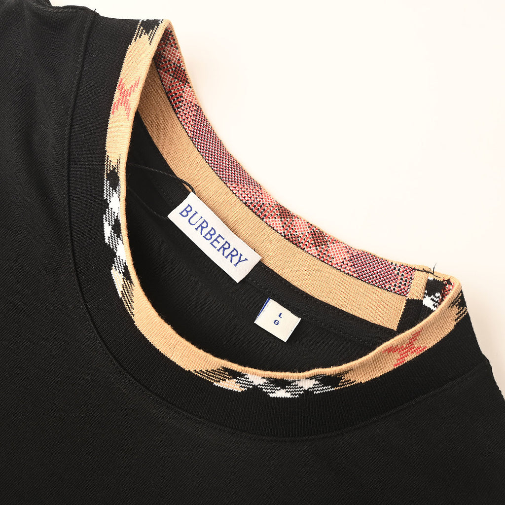 Burberry Check-Trim Neckline & Chest Pocket T-Shirt