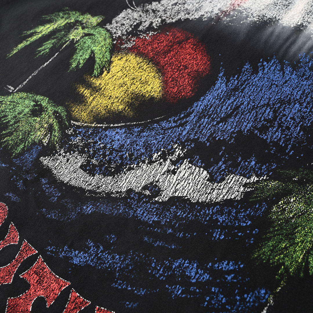 Balenciaga Hawaiian Tie-Dye Palm Tree Short-Sleeve Shirt