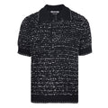 Thom Browne Bouclé Loop Knit Short-Sleeve Polo – Black & White