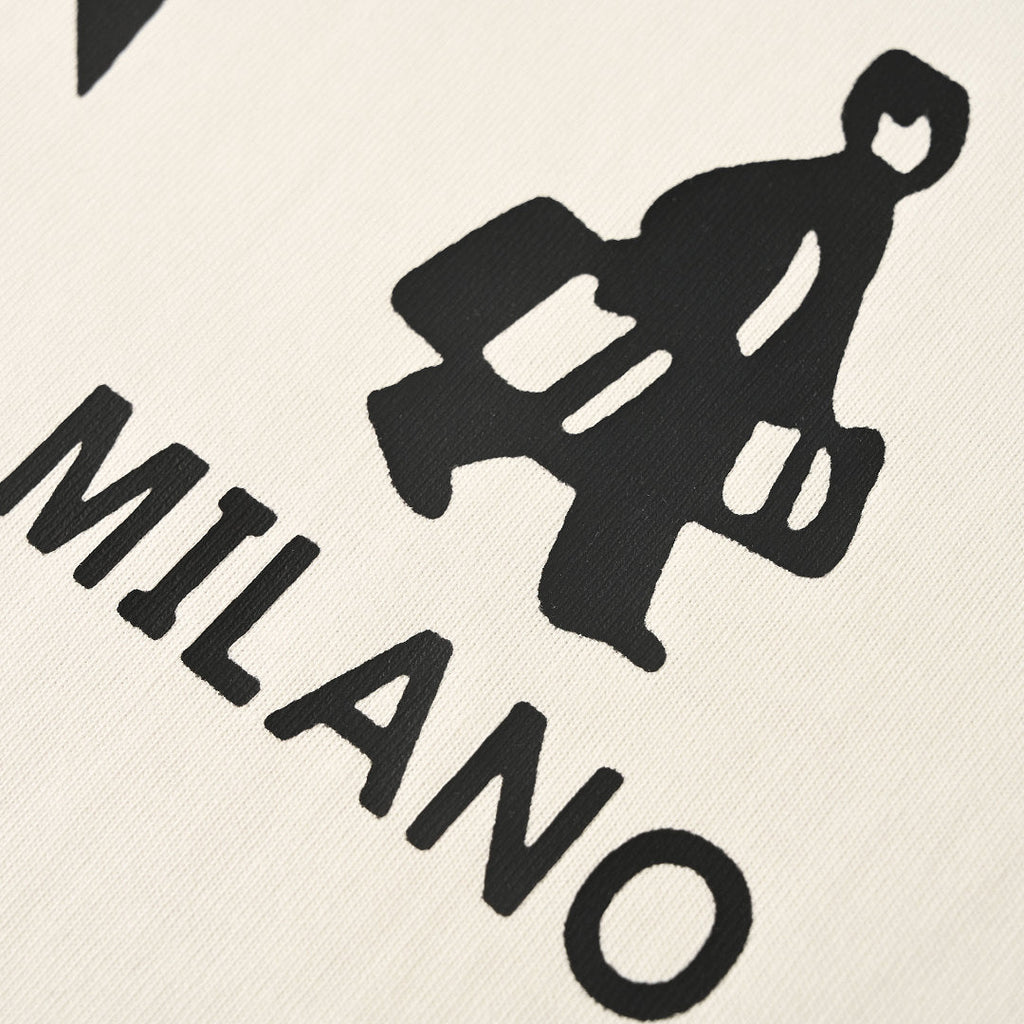 PRADA T-shirt with small figure graphic at the neckline