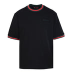 Gucci Ribbed-Trim Letter Embroidery T-Shirt