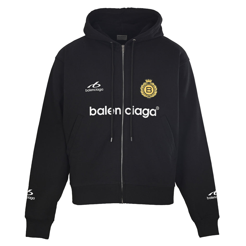 BALENCIAGA Soccer 6B Reflective Print Zip-Up Hooded Jacket