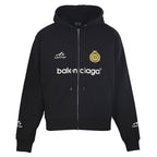 BALENCIAGA Soccer 6B Reflective Print Zip-Up Hooded Jacket