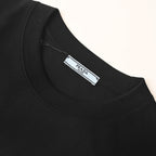 Prada Striped Panel T-Shirt with Triangle Logo